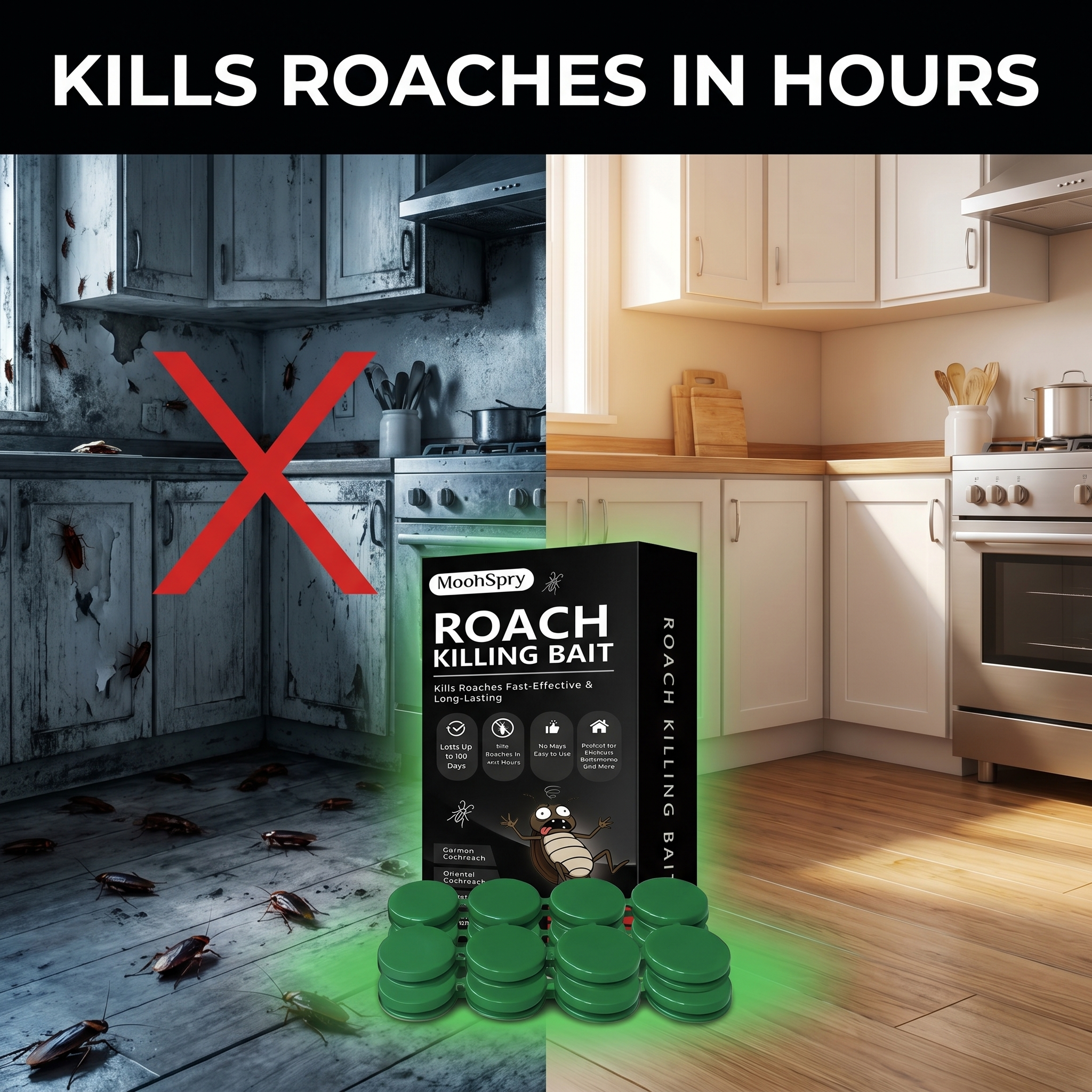 Moonspry 16‑Piece Roach killing Bait